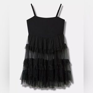 Torrid Challis And Mesh Tiered Sleeveless Top